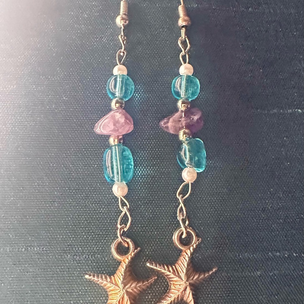 Starfish mermaid earrings